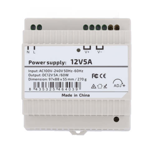 12V 5A 60W DIN-rail 