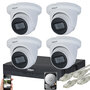 Dahua 8MP camerasysteem met 4 Starlight Turret PoE IP camera&#039;s inclusief microfoon.