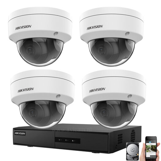 Ip Hikvision Poe Mp Full Hd Camerabewaking Set Met Buiten Dome Camera S Avicam